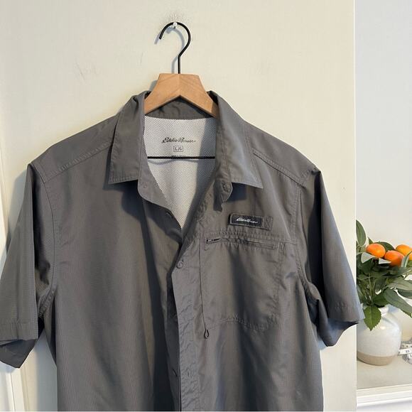 Eddie Bauer Gray Fisherman Top Large - Picture 10 of 11